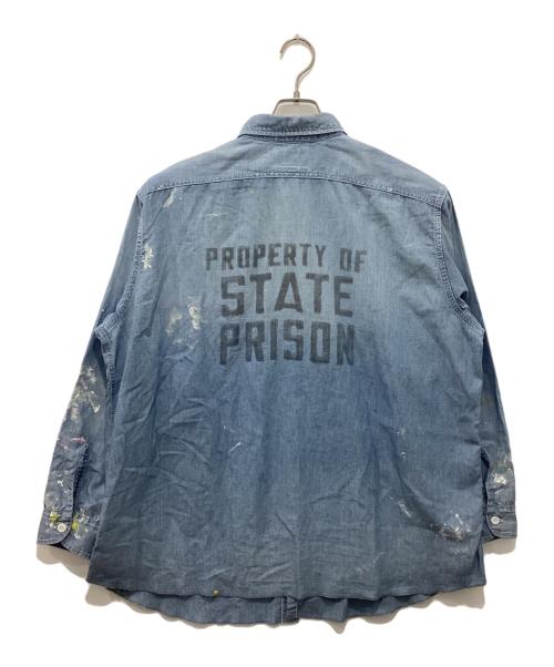 BOWWOW（バウワウ）BOWWOW (バウワウ) STATE PRISON CHAMBRAY SHIRT インディゴ サイズ:Ｍの古着・服飾アイテム