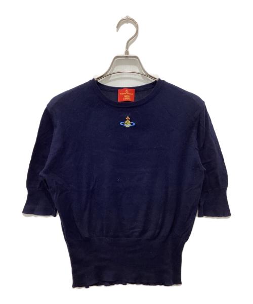 Vivienne Westwood RED LABEL（ヴィヴィアンウエストウッドレッドレーベル）Vivienne Westwood RED LABEL (ヴィヴィアンウエストウッドレッドレーベル) 半袖ニット ネイビー サイズ:記載なしのため実寸参照の古着・服飾アイテム