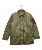VANヴァン）の古着「ミリタリーステンカラーコート」｜カーキ