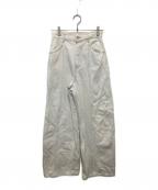 Snidelスナイデル）の古着「コクーンディティールデニムパンツ」｜ホワイト