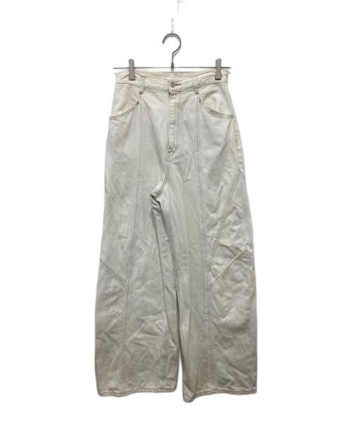 Snidel（スナイデル）Snidel (スナイデル) コクーンディティールデニムパンツ ホワイトの古着・服飾アイテム