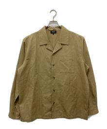 A.P.C.（アーペーセー）の古着「ロゴ刺繍 コットンリネン オープンカラーシャツ」｜ベージュ