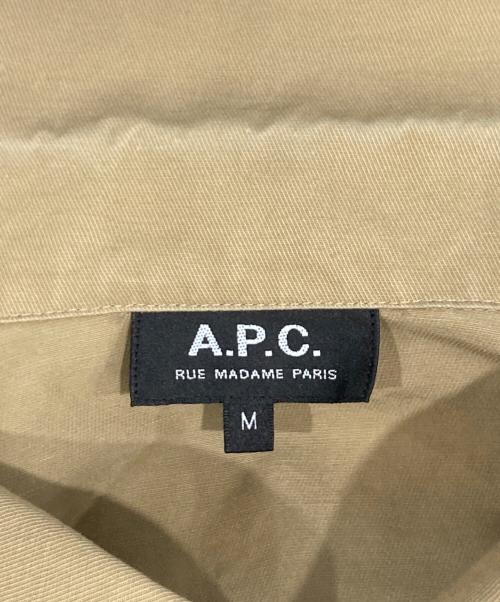 A.P.C.（アーペーセー）A.P.C. (アーペーセー) ロゴ刺繍 コットンリネン オープンカラーシャツ ベージュ サイズ:Mの古着・服飾アイテム