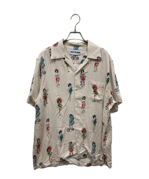 NEAT ALOHA（ニートアロハ）NEAT ALOHA (ニートアロハ) ALOHA GIRL アロハシャツ ベージュ サイズ:Mの古着・服飾アイテム