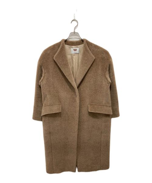 自由区（ジユウク）自由区 (ジユウク) AGNONA シャギーコート ベージュ サイズ:38の古着・服飾アイテム