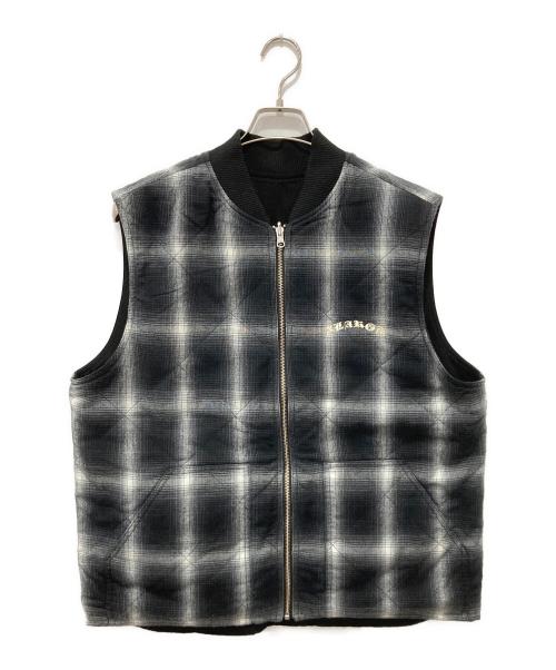 X-LARGE（エクストララージ）X-LARGE (エクストララージ) OMBRE PLAID REVERSIBLE VEST ブラック サイズ:Lの古着・服飾アイテム