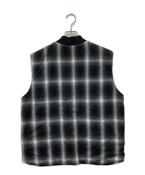 X-LARGE（エクストララージ）X-LARGE (エクストララージ) OMBRE PLAID REVERSIBLE VEST ブラック サイズ:Lの古着・服飾アイテム