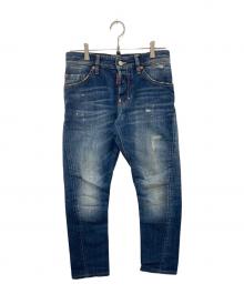 DSQUARED2（ディースクエアード）の古着「KENNY TWIST ペイント加工 デニムパンツ」｜インディゴ