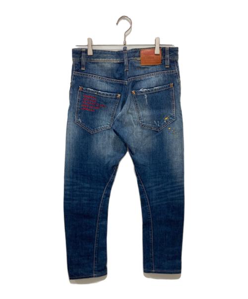 DSQUARED2（ディースクエアード）DSQUARED2 (ディースクエアード) KENNY TWIST ペイント加工 デニムパンツ インディゴ サイズ:44の古着・服飾アイテム