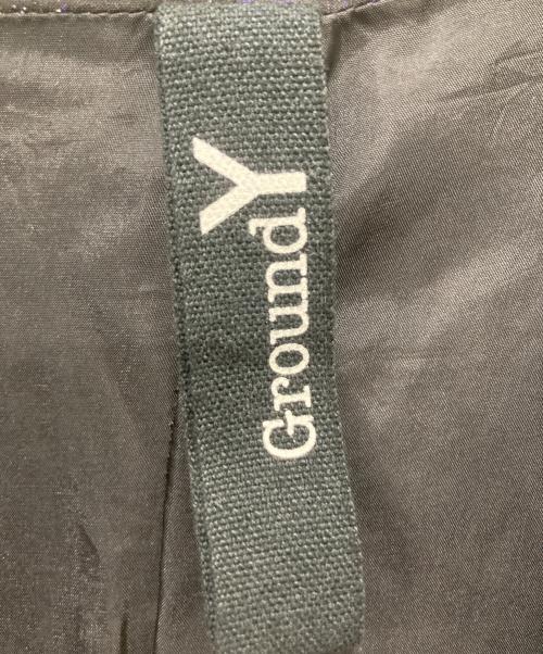 GROUND Y（グラウンドワイ）GROUND Y (グラウンドワイ) Rayon universe Big long P coat ブラック×ブルー サイズ:3の古着・服飾アイテム