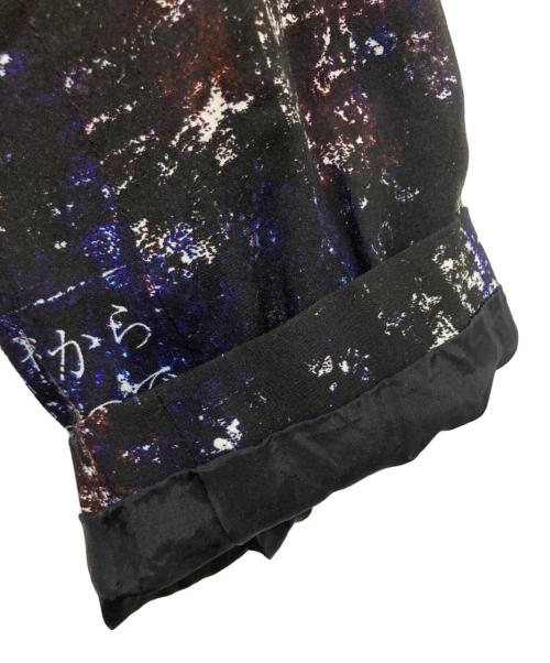 GROUND Y（グラウンドワイ）GROUND Y (グラウンドワイ) Rayon universe Big long P coat ブラック×ブルー サイズ:3の古着・服飾アイテム