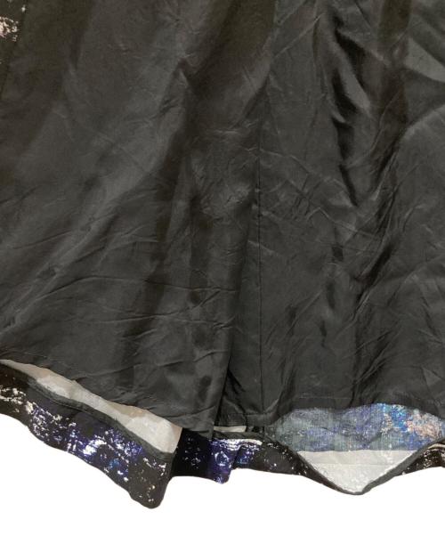 GROUND Y（グラウンドワイ）GROUND Y (グラウンドワイ) Rayon universe Big long P coat ブラック×ブルー サイズ:3の古着・服飾アイテム