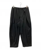 gomme HOMMEゴム オム）の古着「アシンメトリータックパンツ」｜ブラック
