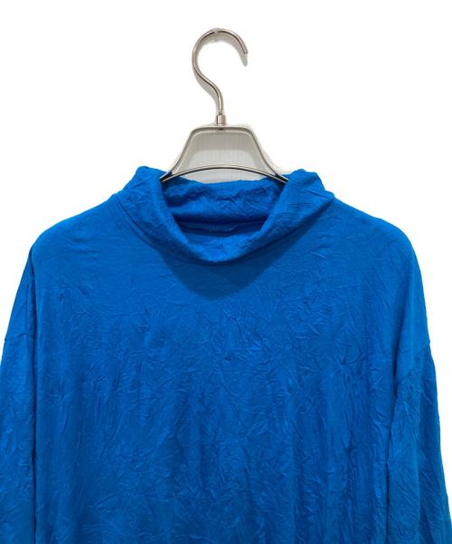 GROUND Y（グラウンドワイ）GROUND Y (グラウンドワイ) CATCH WASHER RIGHT BUTTON-OPENING BIG TURTLENECK ブルー サイズ:3の古着・服飾アイテム