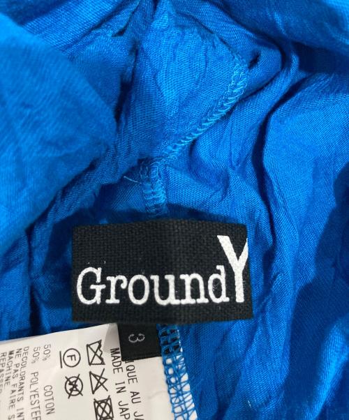 GROUND Y（グラウンドワイ）GROUND Y (グラウンドワイ) CATCH WASHER RIGHT BUTTON-OPENING BIG TURTLENECK ブルー サイズ:3の古着・服飾アイテム