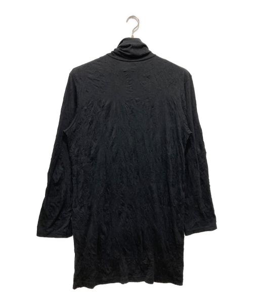 GROUND Y（グラウンドワイ）GROUND Y (グラウンドワイ) C/PE WASHER JERSEY BUTTON OPENED BIG TURTLENECK CUT SEW ブラック サイズ:3の古着・服飾アイテム