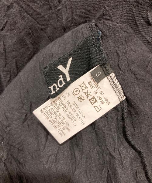 GROUND Y（グラウンドワイ）GROUND Y (グラウンドワイ) C/PE WASHER JERSEY BUTTON OPENED BIG TURTLENECK CUT SEW ブラック サイズ:3の古着・服飾アイテム