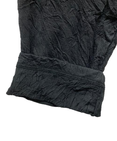 GROUND Y（グラウンドワイ）GROUND Y (グラウンドワイ) C/PE WASHER JERSEY BUTTON OPENED BIG TURTLENECK CUT SEW ブラック サイズ:3の古着・服飾アイテム