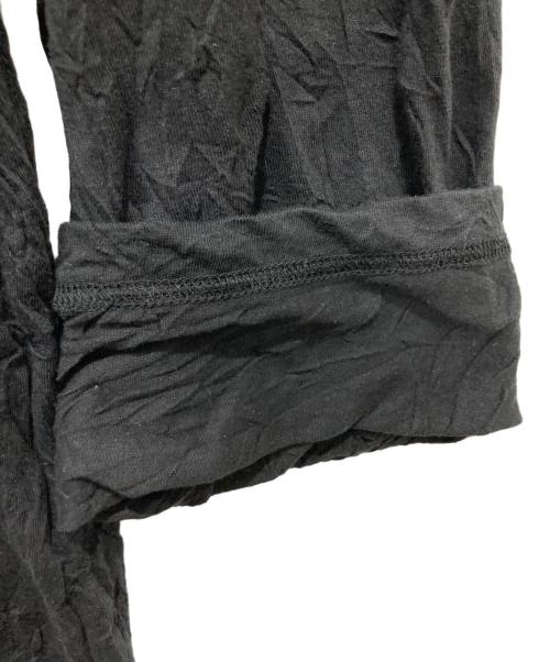 GROUND Y（グラウンドワイ）GROUND Y (グラウンドワイ) C/PE WASHER JERSEY BUTTON OPENED BIG TURTLENECK CUT SEW ブラック サイズ:3の古着・服飾アイテム