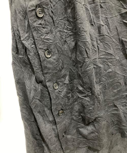 GROUND Y（グラウンドワイ）GROUND Y (グラウンドワイ) C/PE WASHER JERSEY BUTTON OPENED BIG TURTLENECK CUT SEW ブラック サイズ:3の古着・服飾アイテム