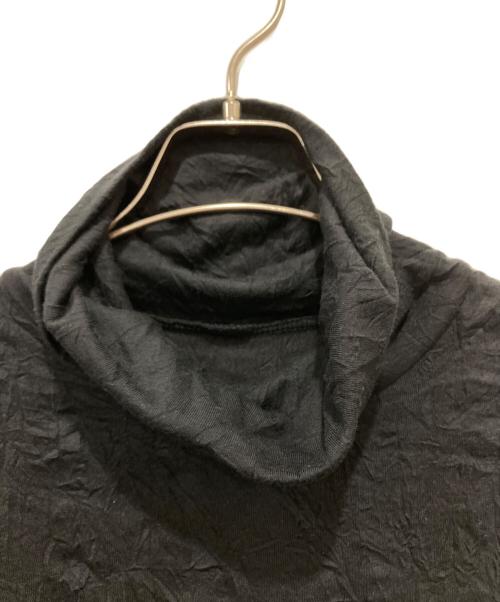 GROUND Y（グラウンドワイ）GROUND Y (グラウンドワイ) C/PE WASHER JERSEY BUTTON OPENED BIG TURTLENECK CUT SEW ブラック サイズ:3の古着・服飾アイテム