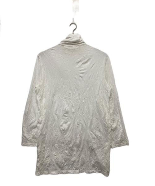 GROUND Y（グラウンドワイ）GROUND Y (グラウンドワイ) C/PE WASHER JERSEY BUTTON OPENED BIG TURTLENECK CUT SEW ホワイト サイズ:3の古着・服飾アイテム