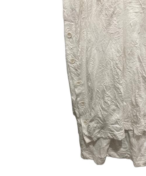 GROUND Y（グラウンドワイ）GROUND Y (グラウンドワイ) C/PE WASHER JERSEY BUTTON OPENED BIG TURTLENECK CUT SEW ホワイト サイズ:3の古着・服飾アイテム