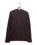 BURBERRY BLACK LABELバーバリーブラックレーベル）の古着「ヘンリーネックカットソー」｜ブラウン
