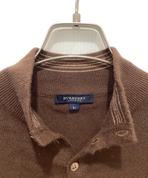BURBERRY LONDON（バーバリーロンドン）BURBERRY LONDON (バーバリーロンドン) ハーフボタンカシミヤ混ニット ブラウン サイズ:Lの古着・服飾アイテム