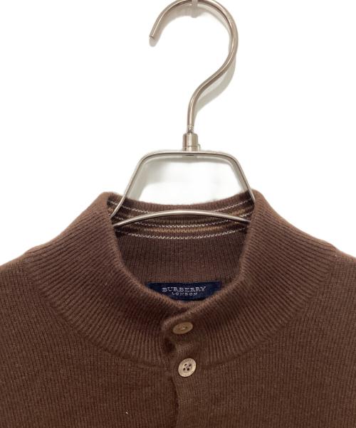 BURBERRY LONDON（バーバリーロンドン）BURBERRY LONDON (バーバリーロンドン) ハーフボタンカシミヤ混ニット ブラウン サイズ:Lの古着・服飾アイテム