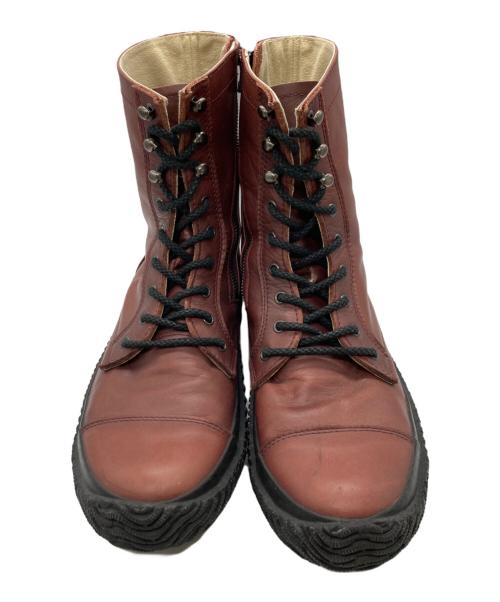 SPINGLE MOVE（スピングルムーヴ）SPINGLE MOVE (スピングルムーヴ) スムースレザー ミリタリーブーツ レッド サイズ:XLの古着・服飾アイテム