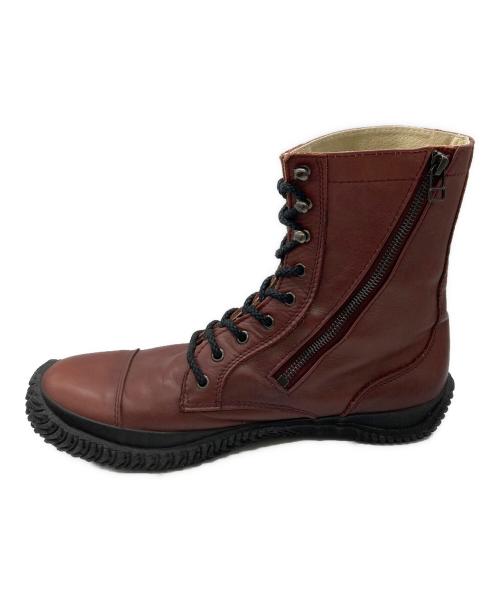 SPINGLE MOVE（スピングルムーヴ）SPINGLE MOVE (スピングルムーヴ) スムースレザー ミリタリーブーツ レッド サイズ:XLの古着・服飾アイテム