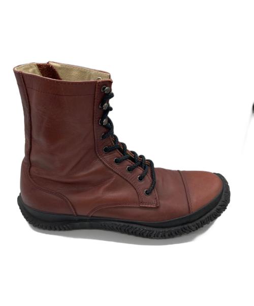 SPINGLE MOVE（スピングルムーヴ）SPINGLE MOVE (スピングルムーヴ) スムースレザー ミリタリーブーツ レッド サイズ:XLの古着・服飾アイテム