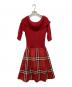 BURBERRY BLUE LABEL (バーバリーロンドンブルーレーベル) ニットワンピース レッド サイズ:38：6000円