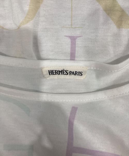 HERMES（エルメス）HERMES (エルメス) グラフィックカットソー ホワイト サイズ:XLの古着・服飾アイテム