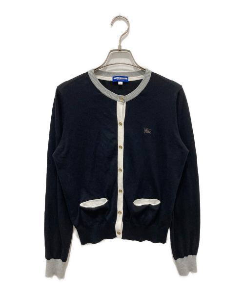 BURBERRY BLUE LABEL（バーバリー ブルー レーベル）BURBERRY BLUE LABEL (バーバリーロンドンブルーレーベル) 丸首カーディガン ブラック サイズ:38の古着・服飾アイテム