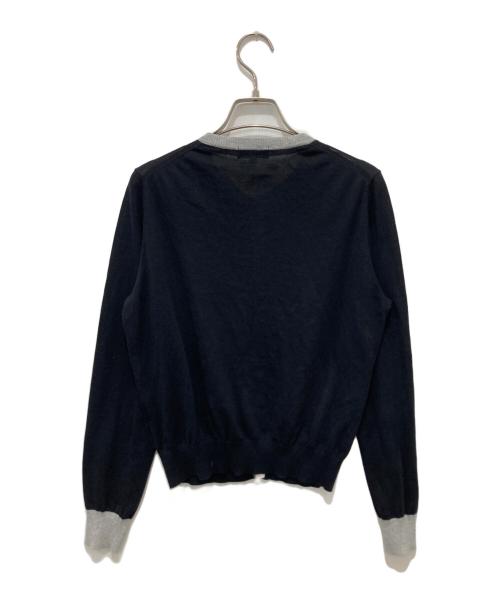 BURBERRY BLUE LABEL（バーバリー ブルー レーベル）BURBERRY BLUE LABEL (バーバリーロンドンブルーレーベル) 丸首カーディガン ブラック サイズ:38の古着・服飾アイテム