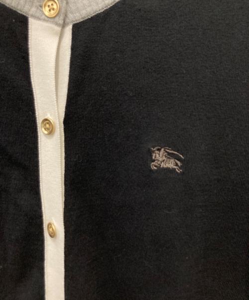 BURBERRY BLUE LABEL（バーバリー ブルー レーベル）BURBERRY BLUE LABEL (バーバリーロンドンブルーレーベル) 丸首カーディガン ブラック サイズ:38の古着・服飾アイテム