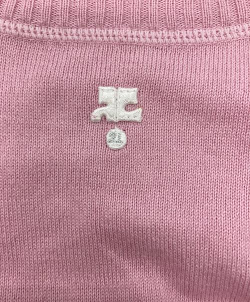 courreges（クレージュ）courreges (クレージュ) コットンウールカシミヤニット ピンク サイズ:38の古着・服飾アイテム