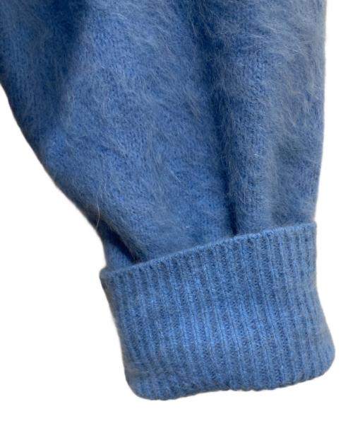 Whim Gazette（ウィムガゼット）Whim Gazette (ウィムガゼット) カシミヤ混Vネックニット ブルー サイズ:Freeの古着・服飾アイテム