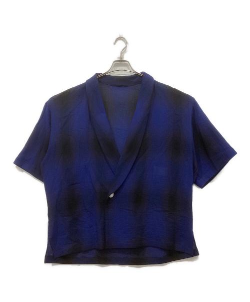 NOBNAGA paris（ノブナガパリ）NOBNAGA paris (ノブナガパリ) Shawl collar 1B shirt / 半袖シャツ / 半袖シャツジャケット ブルー サイズ:FREEの古着・服飾アイテム