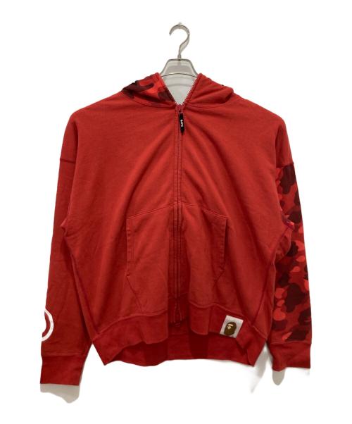 A BATHING APE（ア ベイシング エイプ）A BATHING APE (ア ベイシング エイプ) SHARK FULL ZIP HOODIE レッド サイズ:XLの古着・服飾アイテム