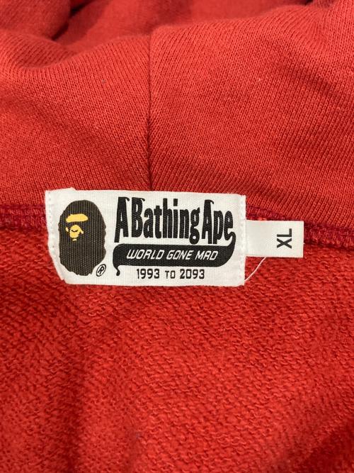 A BATHING APE（ア ベイシング エイプ）A BATHING APE (ア ベイシング エイプ) SHARK FULL ZIP HOODIE レッド サイズ:XLの古着・服飾アイテム