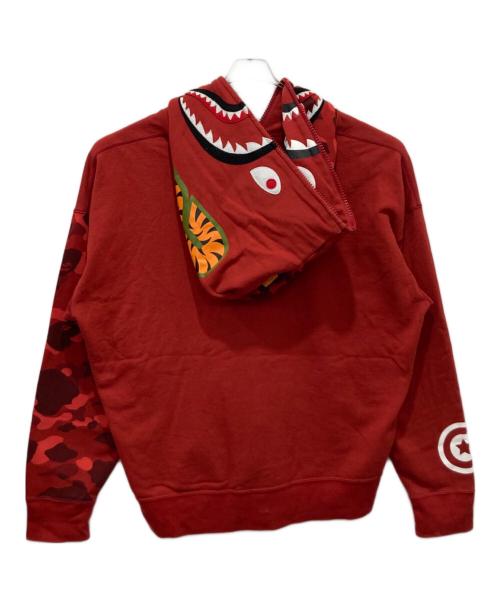 A BATHING APE（ア ベイシング エイプ）A BATHING APE (ア ベイシング エイプ) SHARK FULL ZIP HOODIE レッド サイズ:XLの古着・服飾アイテム
