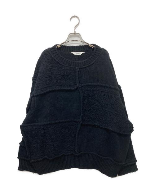 Name.（ネーム）Name. (ネーム) PATCHWORK KNIT SWEATER ブラック サイズ:2の古着・服飾アイテム