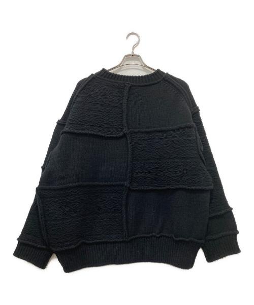 Name.（ネーム）Name. (ネーム) PATCHWORK KNIT SWEATER ブラック サイズ:2の古着・服飾アイテム
