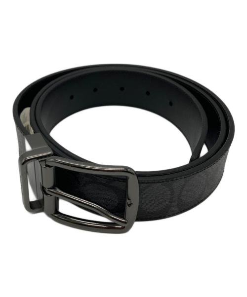 COACH（コーチ）COACH (コーチ) シグネチャーベルト グレー×ブラック サイズ:記載なしの為実寸参照の古着・服飾アイテム