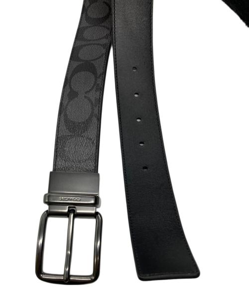 COACH（コーチ）COACH (コーチ) シグネチャーベルト グレー×ブラック サイズ:記載なしの為実寸参照の古着・服飾アイテム