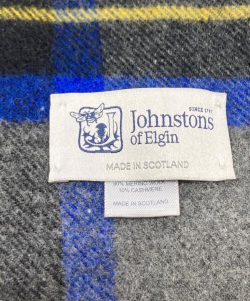 JOHNSTONS OF ELGIN（ジョンストンズオブエルガン）JOHNSTONS OF ELGIN (ジョンストンズオブエルガン) ウールカシミヤ大判マフラー レッド×グレーの古着・服飾アイテム