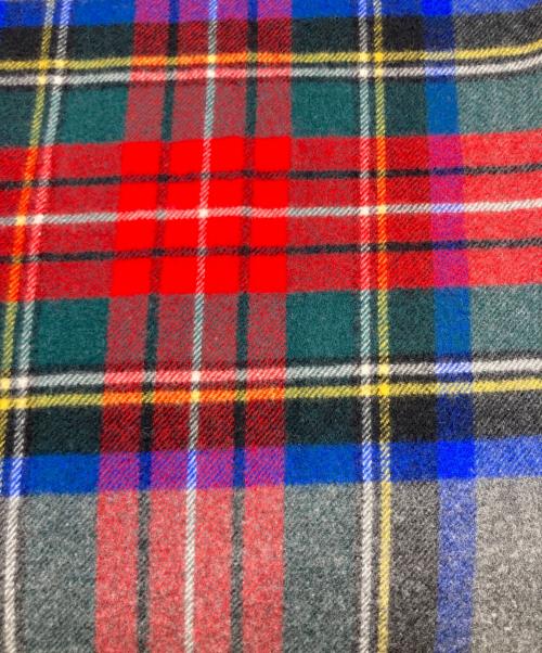 JOHNSTONS OF ELGIN（ジョンストンズオブエルガン）JOHNSTONS OF ELGIN (ジョンストンズオブエルガン) ウールカシミヤ大判マフラー レッド×グレーの古着・服飾アイテム